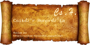 Csikár Honoráta névjegykártya
